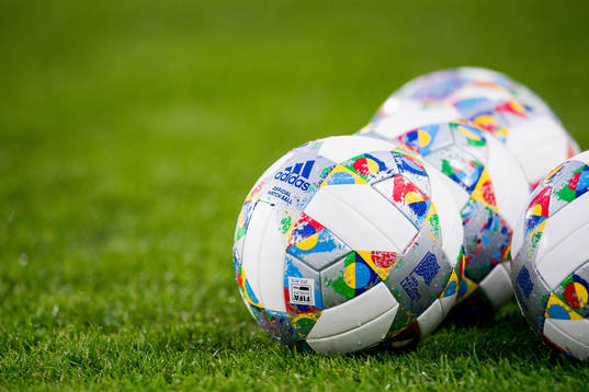 Official match balls ahead the Nations League match between