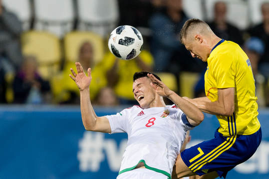 Ungerns Dániel Gazdag och Sveriges Mattias Svanberg