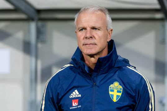 Sveriges förbundskapten Roland Nilsson före