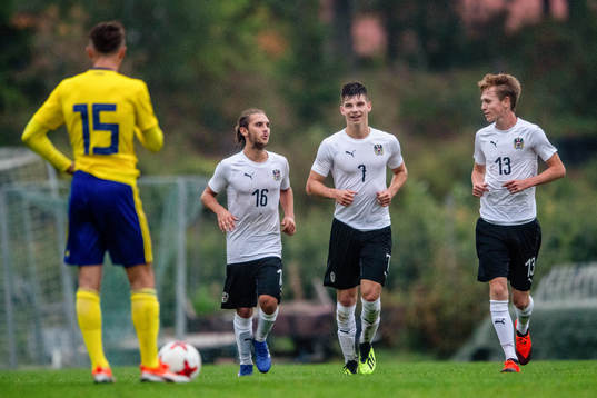 Österrikes Lukas Sulzbacher, Nicholas Wunsch och Marco