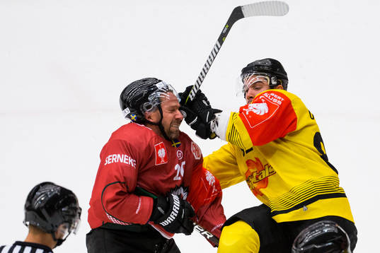 Joel Lundqvist of Frölunda and Chris Desousa of Vienna