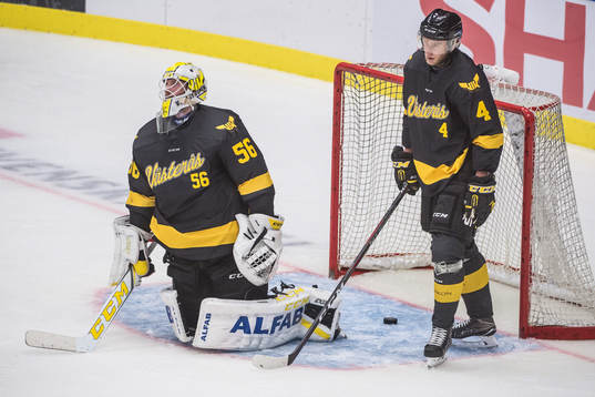 Västerås målvakt Marcus Dahlbom och Alexander Younan