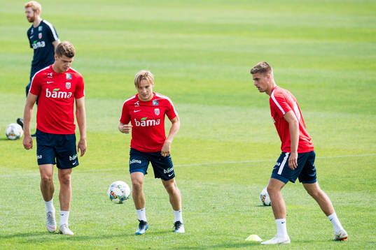 Alexander Sørloth, Jonas Svensson and Markus Henriksen of