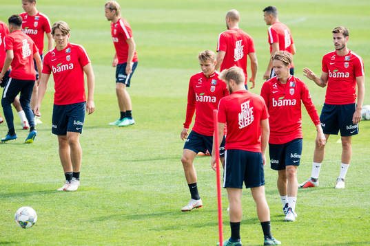 Sander Berge, Martin Ødegaard, Stefan Johansen and Håvard