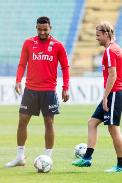 Joshua King and Iver Fossum of Norway