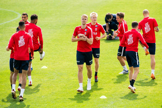 Kristoffer Ajer and Birger Meling of Norway