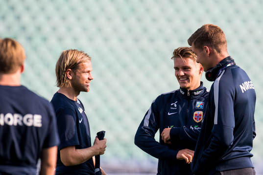 Iver Fossum and Martin Ødegaard of Norway