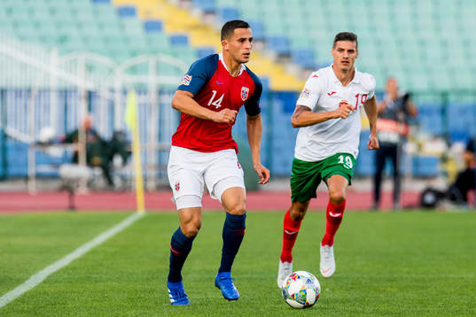 Omar Elabdellaoui of Norway and Kiril Depodov of Bulgaria