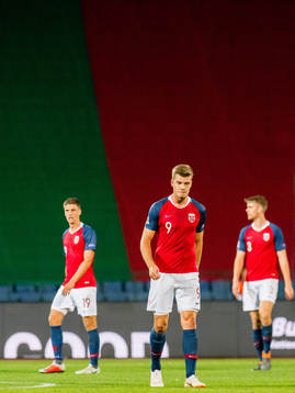 Alexander Sørloth of Norway looks dejected