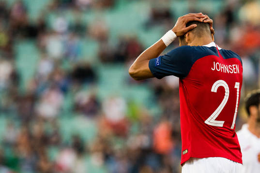Bjørn Maars Johnsen of Norway reacts