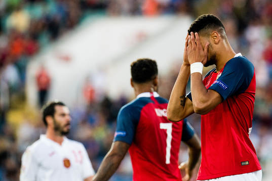 Bjørn Maars Johnsen of Norway reacts