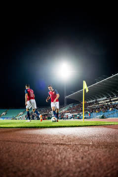 Mohamed Elyounoussi and Ole Kristian Selnæs of Norway