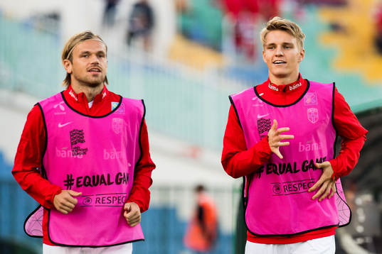 Iver Fossum and Martin Ødegaard of Norway
