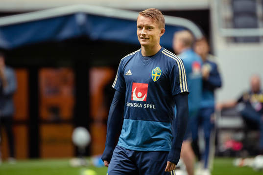 Sam Larsson of the Swedish national football team