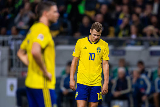 Viktor Claesson of Sweden looks dejected