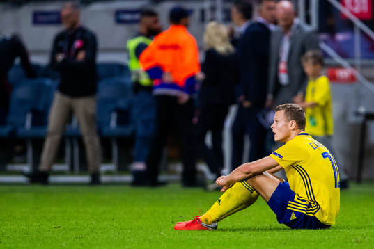 Viktor Claesson of Sweden looks dejected