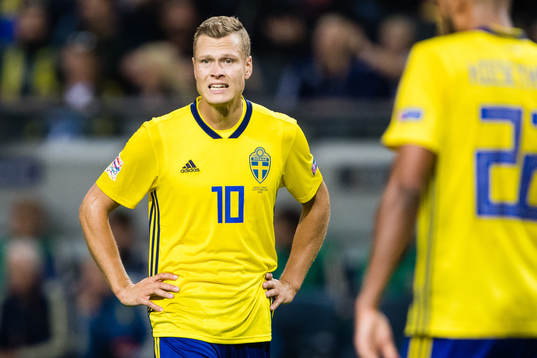 Viktor Claesson of Sweden looks dejected