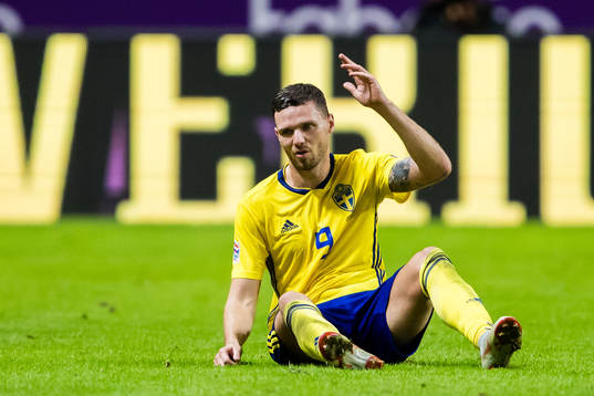 Marcus Berg of Sweden looks dejected