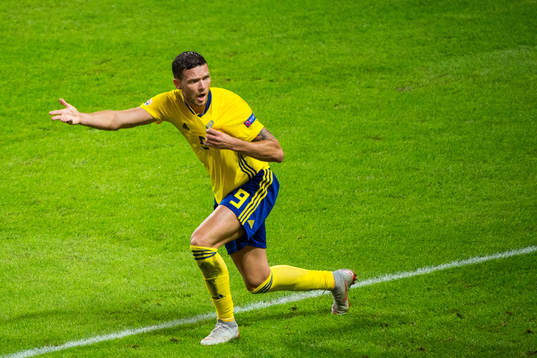 Marcus Berg of Sweden reacts