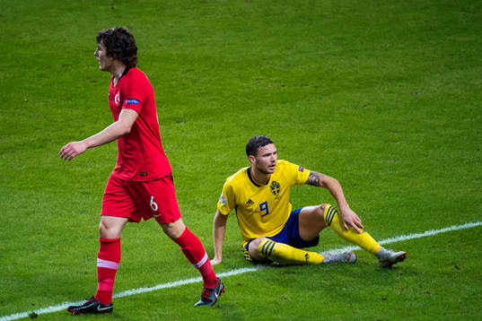 Marcus Berg of Sweden looks dejected