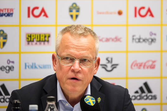 head coach Janne Andersson of Sweden attends a press