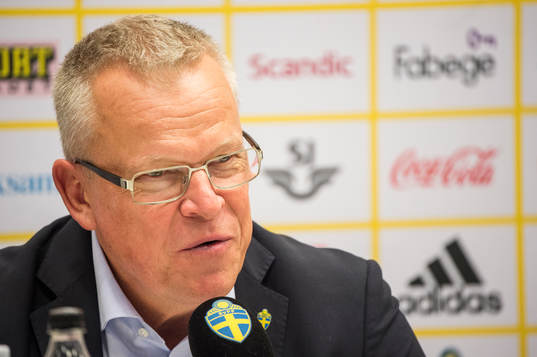 head coach Janne Andersson of Sweden attends a press
