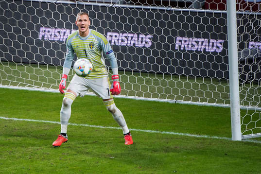 goalkeeper Robin Olsen of Sweden