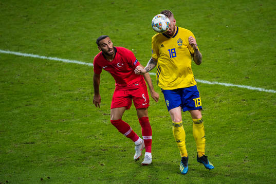 Cenk Tosun of Turkey and Pontus Jansson of Sweden