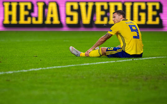 Marcus Berg of Sweden looks dejected