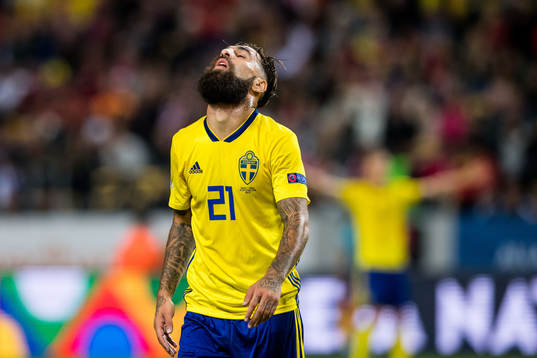 Jimmy Durmaz of Sweden looks dejected
