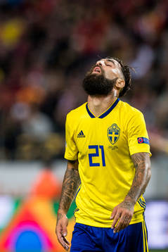 Jimmy Durmaz of Sweden looks dejected