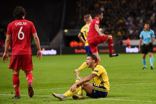 Marcus Berg of Sweden reacts