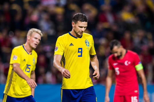 Marcus Berg of Sweden looks dejected