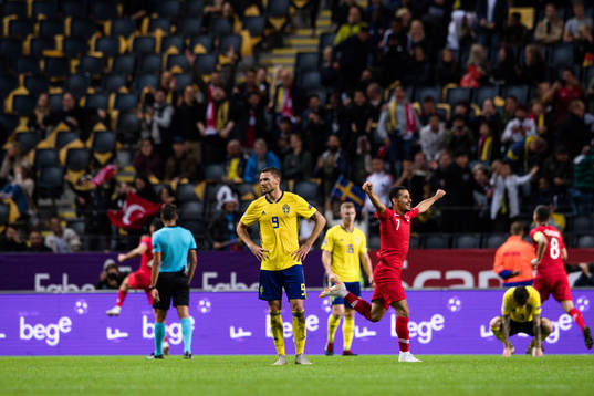Marcus Berg of Sweden looks dejected