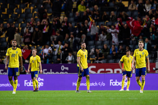 Marcus Berg of Sweden looks dejected