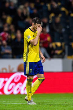 Marcus Berg  of Sweden looks dejected
