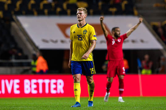 Oscar Hiljemark of Sweden looks dejected