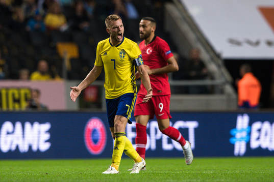 Sebastian Larsson of Sweden reacts