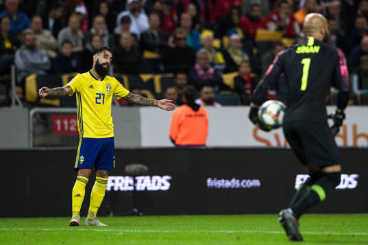 Jimmy Durmaz of Sweden looks dejected