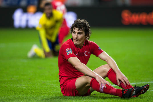 Caglar Söyuncu of Turkey looks dejected