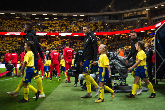 Isaac Kiese Thelin, Marcus Berg and Jimmy Durmaz of Sweden