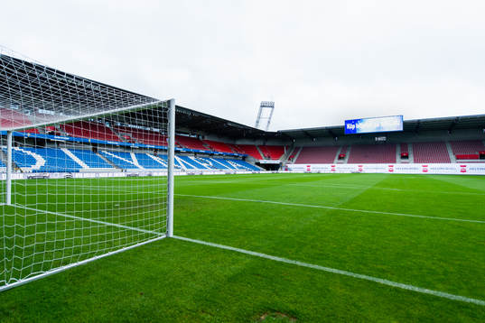 Vybild över Olympia arena innan EM-kvalmatchen i fotboll