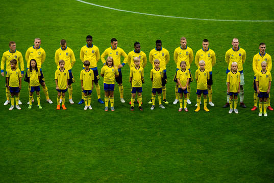 Sveriges lineupunder EM-kvalmatchen i fotboll mellan