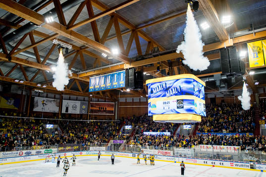 Players of Storhamar celebrate