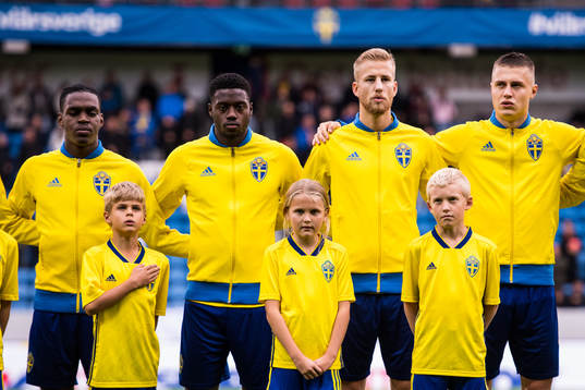 Sveriges Joel Asoro, Isak Ssewankambo, Filip Dagerstål och