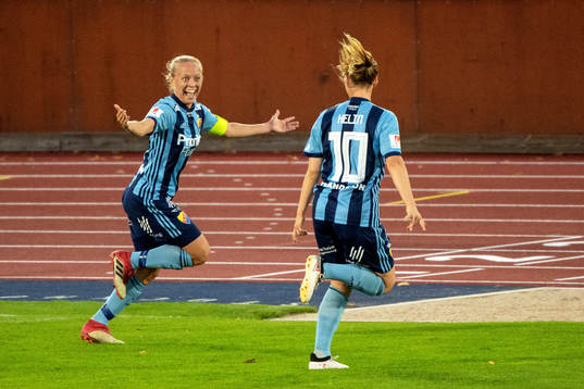 Djurgårdens Mia Jalkerud jublar