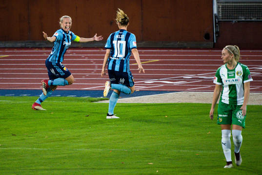 Djurgårdens Mia Jalkerud jublar