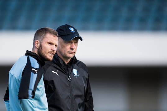 Lasse Nielsen och tränare Uwe Rösler