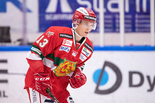 Moras Emil Bejmo  i ishockeymatchen i SHL mellan Mora och