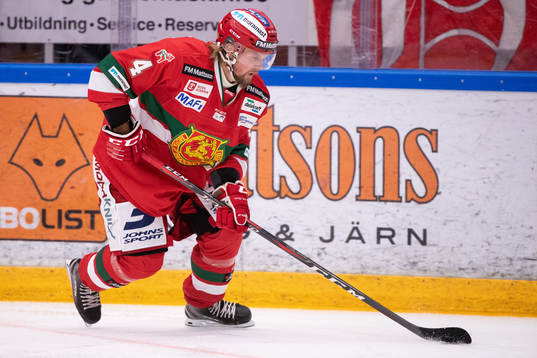 Moras Viktor Amnér  i ishockeymatchen i SHL mellan Mora